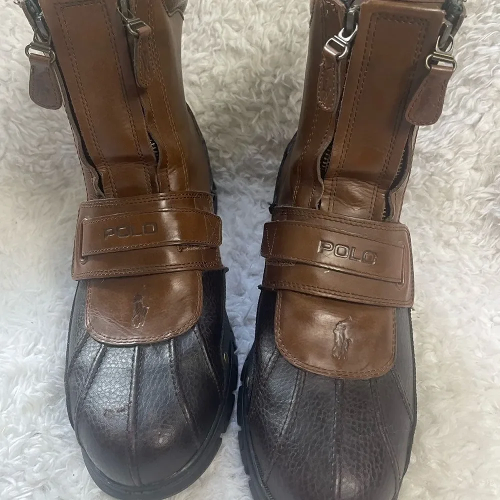 Polo Ralph Lauren Men's Darrance Ankle Boot, Tan/ Black SZ13D